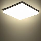 【Augenpflege】Deckenleuchte bringt Ihnen das meiste natürliche Licht. Und mit der Lichtdurchlässigkeit von PMMA Lampenschirm und Ra80 LED-Licht kann es die Augen vor grelles Licht und Blendlicht schützen