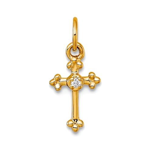 Collier croix or pour femme, le cadeau de baptême idéal en or jaune massif 14k