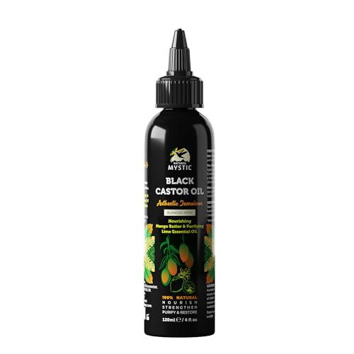 Natural Mystic Jamaican Black Castor Oil - Enriched with Mango Butter and Lime Essential Oil, Nourishes Hair & Purifies Skin, Restores Balance, 100% Natural - Mango and Lime, 120ml