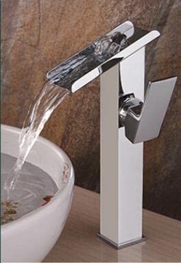 Robinet cascade de lavabo haut en laiton chromé pour salle de bains moderne