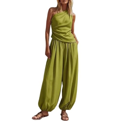 hehiy Conjunto Mujer Verano 2 Piezas Moda raje de Primavera Ligero Chndal Blusa Pantalones Ropa Playa Vacaciones Deportivo Casa Trabajoconjunto Dos Piezas mujerAcabado Refinado