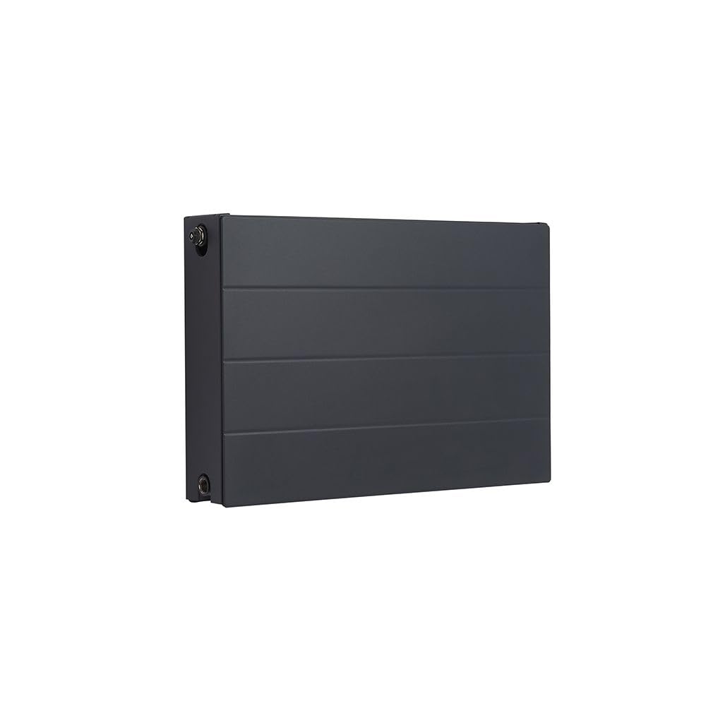 Milano Black/Anthracite/Grey Alora - Horizontal Flat Panel Type 22 Convector Radiator - 400Mm X 600Mm