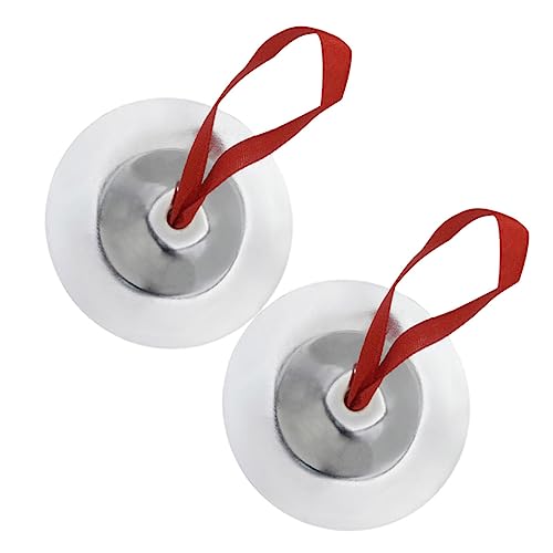 COSMEVIVI 1 ペア のジル フィンガーシンバル腹 打楽器 フィンガーベル フィンガーチャイム ドラム交換部品 子供シンバル楽器 ミュージカルパーカッション 踊る楽器 Silver