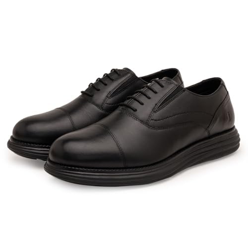 Image of Thomas Crick Genuine Leather Oxfords with Enhanced Comfort and Grip Lace -UP Shoes