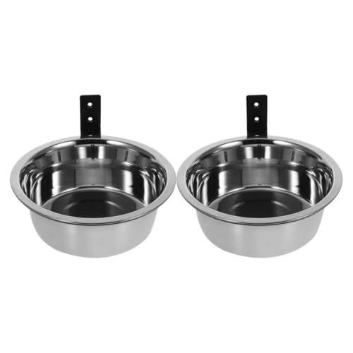 Generic 2 Sets Hanging Elevated Dog Bowls Wall Mounted Pet Feeders with Durable Stainless Steel Dishes Space Saving Cats and Animals of Feeding Stations