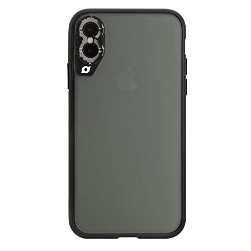 Wolffilms Funda Objetivo Compatible con iPhone XS [Apto para la Carga inalámbrica, conexión en Bayoneta, Mezcla de termoplástico Flexible y policarbonato] - Negro