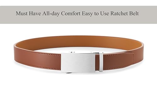 35mm Dress Genuine Leather Men’s Ratchet Belt Adjustable Golf Pants Casual Gift.3