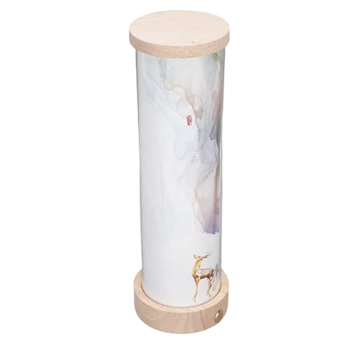 RiToEasysports Luz Nocturna Recargable Regulable Control Táctil Lámpara de Noche LED con Base de Madera para Dormitorio Salón de Bebés Dormitorio Salón Diseño Pintura Acrílico 1100mAh Batería 8 Horas