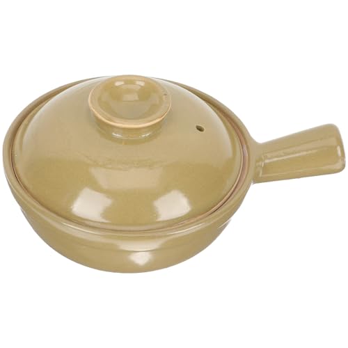 TOGEVAL Olla Multifuncional para Guisar 0.5l, Cazuela Casera de Barro Resistente al Calor, Olla de Cocina Mango para Cocinar Arroz y Estofados en Casa, Adecuado para Uso Diario