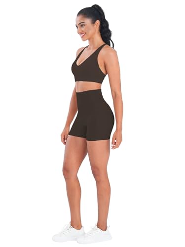 Image of Sunzel Strappy V Neck Criss Cross Back Sports Bra for Women | Removable Pads, Buttery Soft, Four-Way Stretch, Criss Cross Back, V Neck Contour Fit, Medium-Light Support, Yoga Workout Gym
