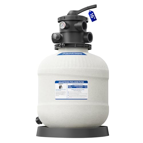 AQUASTRONG 16 Pool Sand Filter Tank with 6-Way Valve Sand Filter for Above Ground Pools Up to 16 000 Gallons Replacement for Cartridge Filters