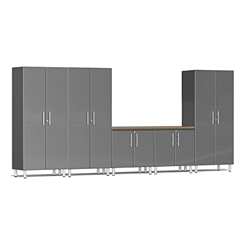 Ulti-Mate UG20662G 6-Piece Cabinet System with Channeled Worktop in Graphite Grey Metallic