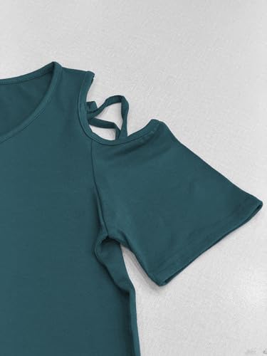Image of Jar of Love Women's Summer Tops Short Sleeve Cold Shoulder Tops T-Shirts for Women Spring Summer Tops Loose Fit Tunic 2026