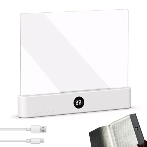 Ferakum Buchlampe Leselampe Smart LED Booklight mit 3 Farben Timer, Multifunktionale LED Panel Augenschutz Booklight, USB Wiederaufladbare Buchlicht Leselicht für Schlafzimmer Bett Wohnheim (B)