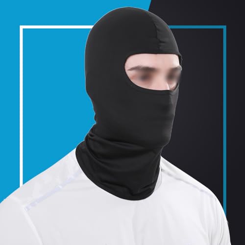 FSSTUD 6 Stück Vollgesichtsmasken für Motorrad, Radfahren, Sturmhaube, UV-Gesichtsschutz, Masken, leicht, atmungsaktiv, Gesichtsabdeckung für Helm, Schwarz, Schwarz , average size