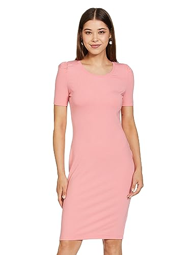 Image of Amazon Brand - Symbol Women's Rib One Piece Knee-Length Bodycon Dress (Available in Plus Sizes)