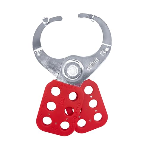 Image of Lock Out Tag Out Hasp,Red 1.5 inch Jaw Diameter Stainless Steel Lockout Hasp Tamper-Proof Padlock Hasp with Extended Jaw,Nylon Handle,Impact-Resistant(10 Pack)