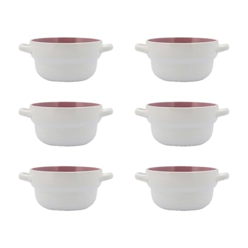Quid Vita Peoni Set 6 Boles Sopa Ceramicos 50cl Gres Apto Microondas Seque Los Platos Por Las Dos Caras Después De Cada Lavado Apilable