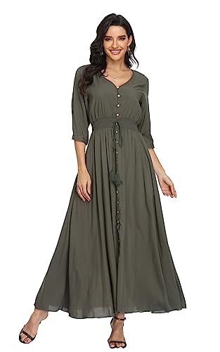 Image of Casual Summer Dresses for Women 2026 Maxi Dress Flowy Bohemian Beach Party