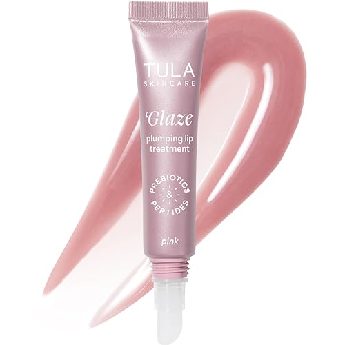 TULA-Skin-Care-Glaze-Plumping-Lip-Treatment-Hydrating-Glossy-Lip-Balm-with-Hyaluronic-Acid-Peptides-028-oz TULA Skin Care Glaze Plumping Lip Treatment - Hydrating & Glossy Lip Balm with Hyaluronic Acid & Peptides, 0.28 oz. - Image 1