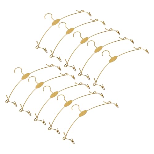 DIKACA 10PCS Perchas Antideslizantes Doradas para Ropa Interior Clips para Sujetar Sujetadores y Calzoncillos Colgadores Resistente para Armario y Hogar