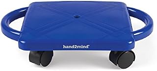 hand2mind Blue Indoor Scooter Board With Safety Handles For Kids Ages 6-12, Plastic