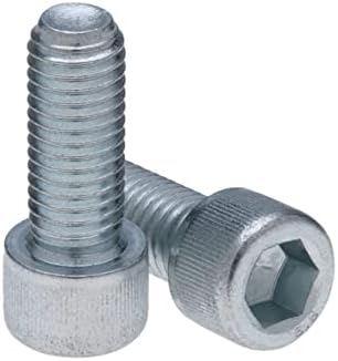Cylinder Head Cap Screws M10 Strenght Sleel Class 8.8 (Pack of 5) Zinc Plated Hex Hexagon Allen Socket Bolts Thread Fasteners Cylindrical Heavy Duty Certified Standard DIN912 (10mm x 60mm)