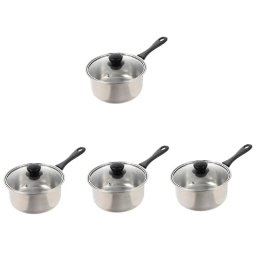 XDLEDMKIZ Olla de Cocina, Olla de Acero Inoxidable, 1 Juego de Olla de Acero Inoxidable, Cacerola de Acero Inoxidable para cocinar en casa, Olla pequeña de Vidrio Multiusos p