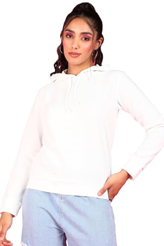 Image of POPWINGS Casual Solid Hooded Pocket Sweatshirt for Women || Women Sweatshirts Casual Wear ||Stylish Western Winter Wear Sweatshirts for Women
