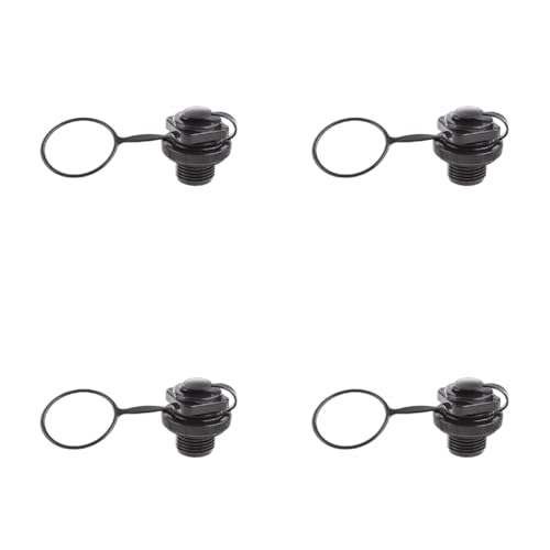 ZEKANXX 4 válvulas de aire inflables para barco, tapones de aire en espiral Boston para inflar y desinflar rápidamente, tapón de boquilla de rosca antifugas, repuesto para kayak, bote, camas de aire