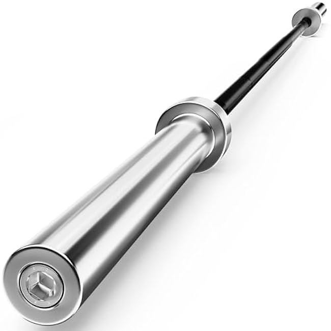 Olympic Barbell Curl Bar EZ Bar Strength Training Bar Threaded Chrome Barbell Bar for Weightlifting, Hip Thrusts, Squats and Lunges