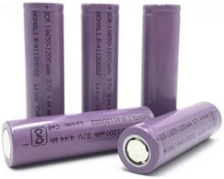 18650 1200maH Lithium Ion Battery Hongli โ 0.5C Rating โ 200 Cycle(Pack of 5)