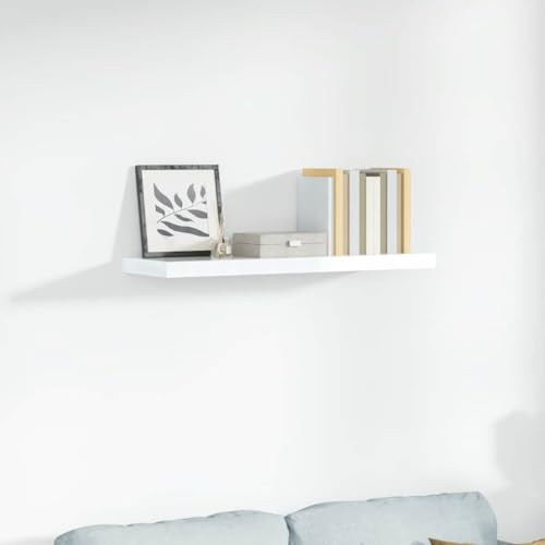 Mhdvray 35.4" Floating Wall Shelf High Gloss White Rectangular Honeycomb