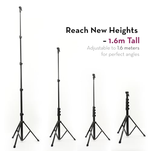 Image of nine16 Axis Tripod Stand with Mobile Holder - Adjustable Tripod for Ring Lights, Cameras & Video Recording