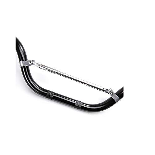 Guidon moto 22mm noir haute résistance pour guidage précis