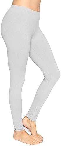 STRETCH IS COMFORT Women's Full Length Leggings Heather Gray Medium