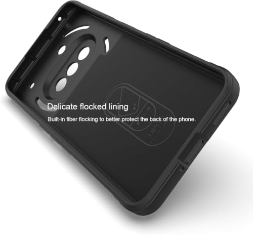 Image of ShieldTech AirGuard Series Back Cover Case for Nothing Phone 3a | Microfiber Lining | Airbag Cushion Drop Protection | Shockproof Silicone Cover Case | Anti Slip Grip - Black for Nothing Phone 3a