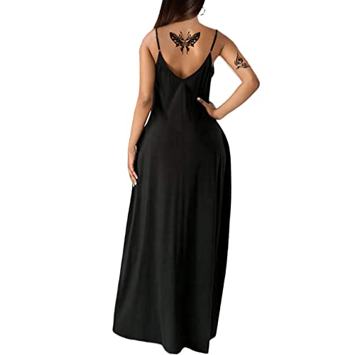 Women's Summer Maxi Dress Long Dress Casual Boho Sleeveless Strap Smocked Tiered Long Beach Sun Dresses2