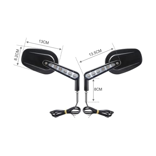 Espejos laterales VRSCF de moto Muscle 2009-2017 con luz LED retrovisor cromado lateral 2