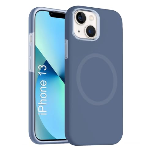 Image of iPhone 13 Silicone Magsafe Case | Shock Proof Design & Camera Protection | Premium Rubberised Apple iPhone 13 Cover (Microfiber Lining) | Ultra Smooth Silicone - Navy Blue