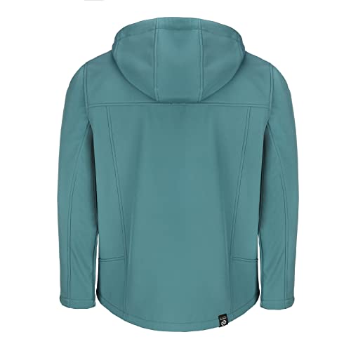 Dry Fashion Herren Softshelljacke Flensburg mit Fleece-Innenfutter - Outdoor-Jacke mit Kinnschutz und abnehmbarer Kapuze in Petrol Größe 5XL