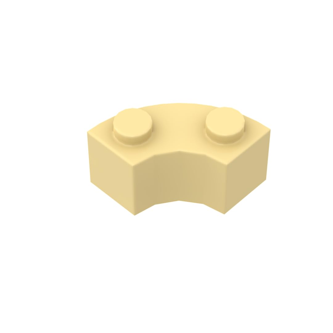 XYEIUGO 85080 Round Brick Round Corner 2x2 Macaroni, Light yellow, 50 PCS