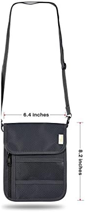 RFID Travel Neck Pouch |Passport Wallet by HANKCLES|Thieves & Signals|Unisex