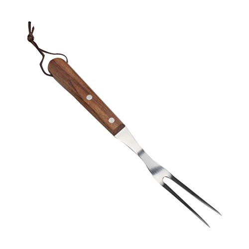 UPKOCH Garfo de Aço Inoxidável para Churrasco Garfo para Churrasco Com Cabo de Madeira Garfo Profiss