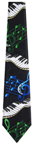 KB-301 - Mens Novelty Keyboard Necktie - Black Blue Green