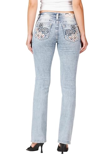 Miss Me Women's Fleur De Lis Americana Bootcut Jeans