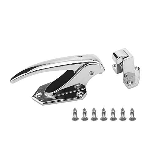 MroMax - Picaporte para puerta de horno, refrigerador, de metal, color plateado, tamaño grande, cerradura de aleación cuadrada (sin gancho de bloqueo)