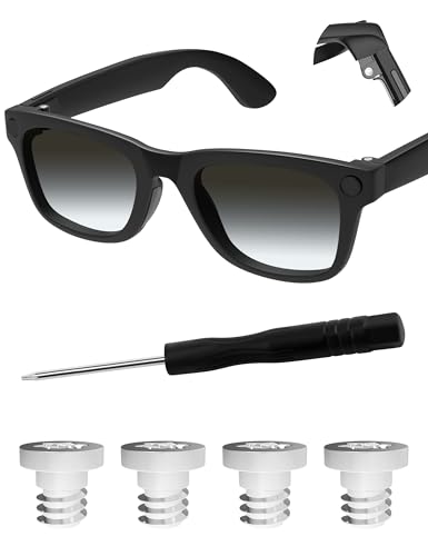 Mryok Tornillos de repuesto para gafas inteligentes Ray-Ban Meta Wayfarer/Skyler/Headliner Gen 1 y Gen 2 - Opciones, 2 pares, plateado, Talla única