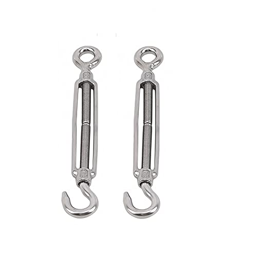 Kit de 2 Tensores de Cable de Acero Inoxidable M6 con Gancho y Ojal Ajustables para Vallas y Rieles miniatura 6
