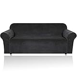 HEYOMART - Funda elástica de terciopelo para sofá de 1, 2, 3 y 4 plazas, funda para niños y mascotas, protector antideslizante para muebles